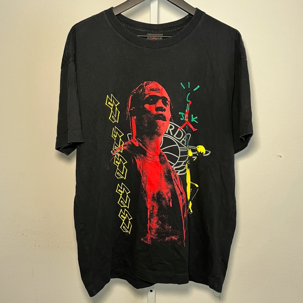 Travis Scott x Nike Air Jordan MJ1 x Cactus Jack Graphic T-Shirt Large Black Tee